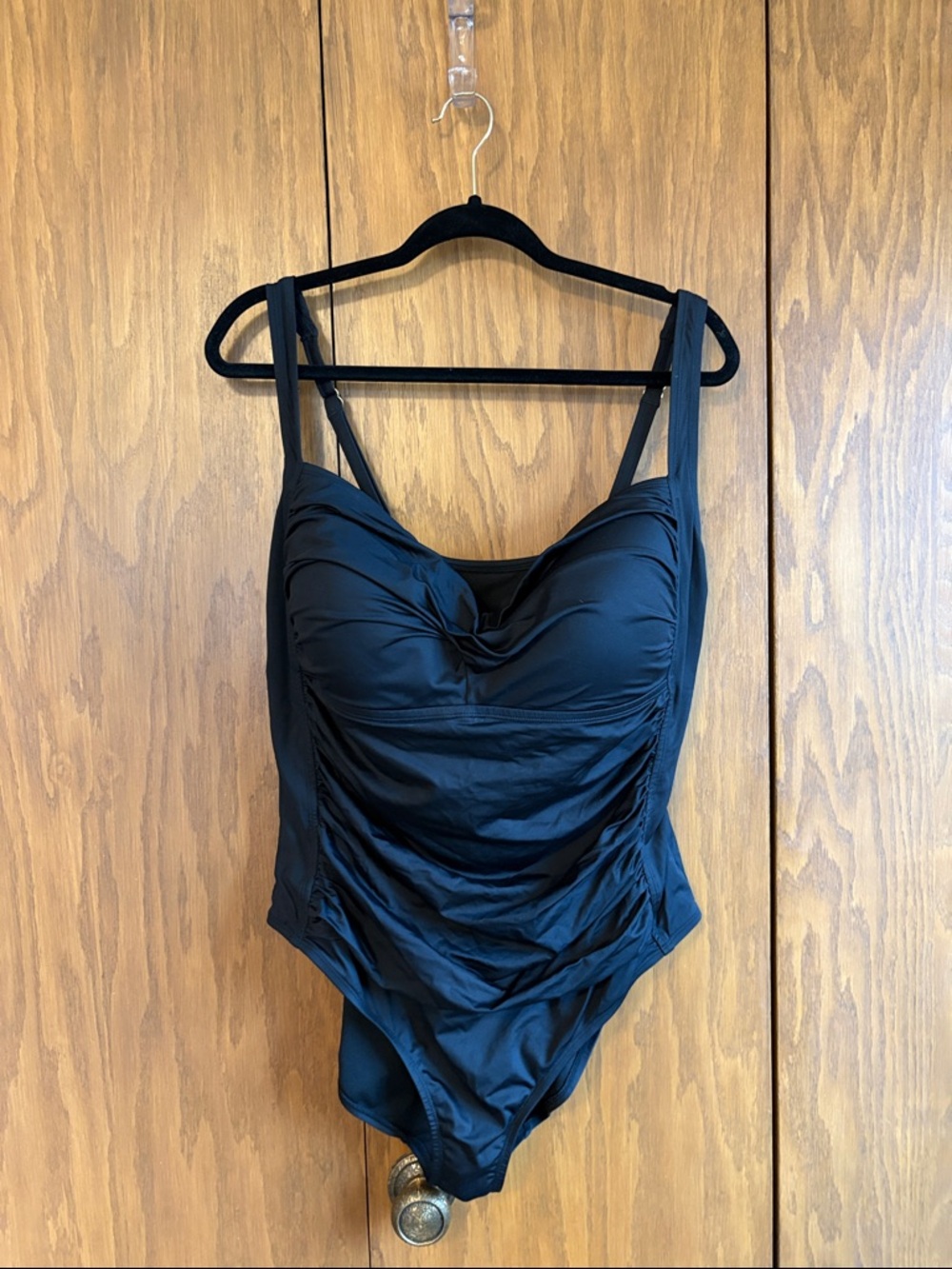 Classic Black Ruched One-Piece Swimsuit